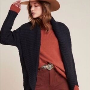 Anthropologie | Black Denise Cocoon Open Cardigan | Sz S